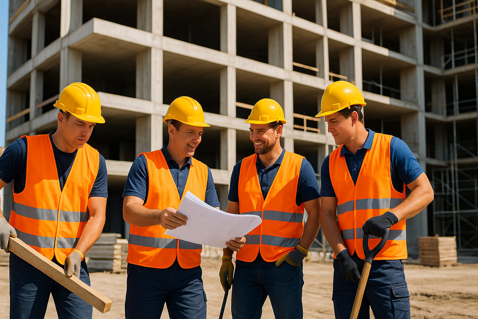 Bauunternehmen Team bei der Arbeit